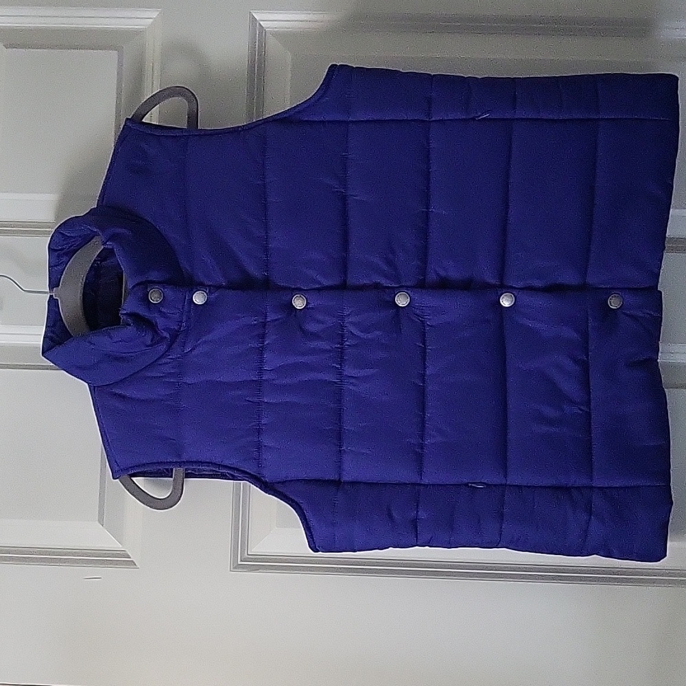 Daisy Fuentes Blue Puffer Vest Snap Front Quilted Vest Size M